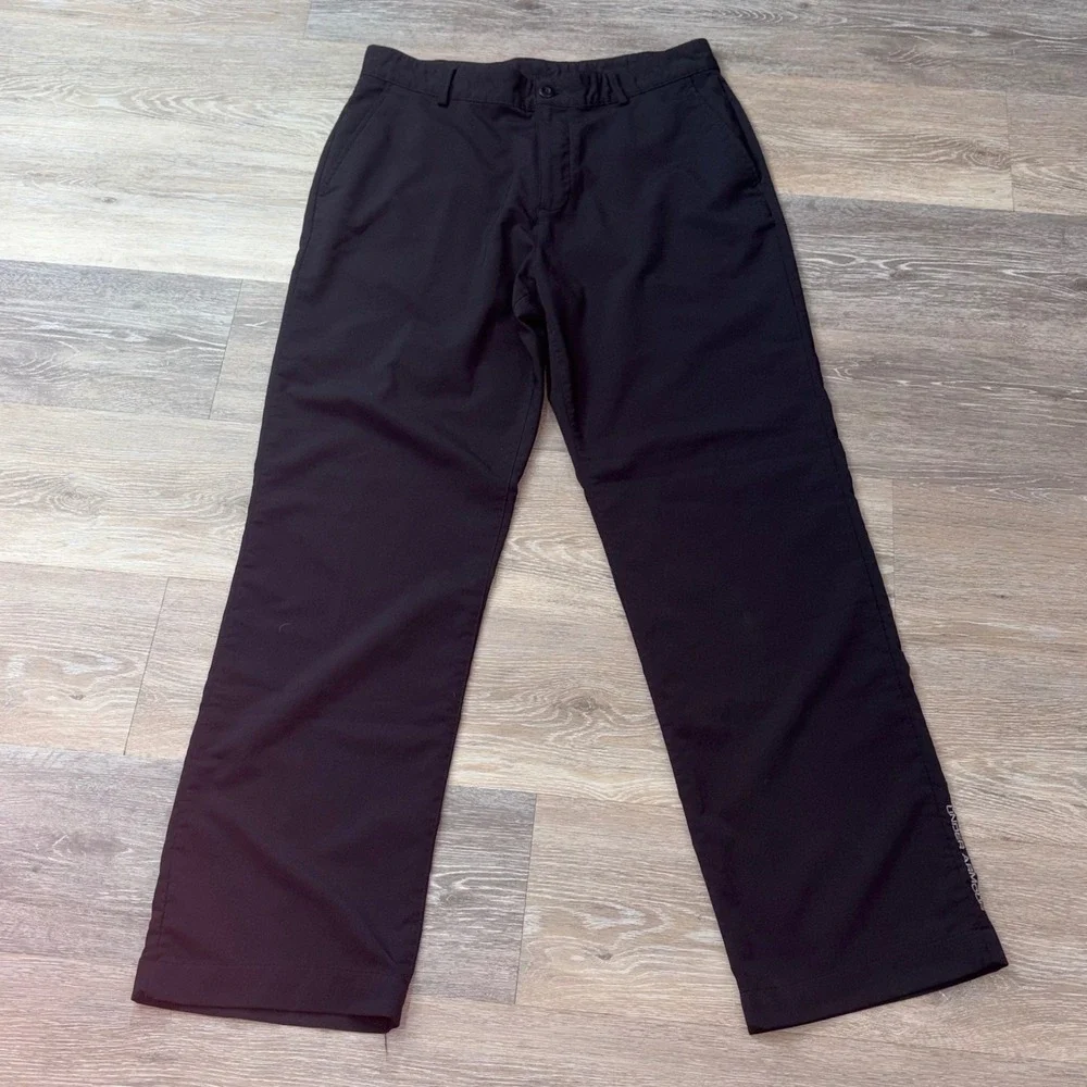 Under Armour Mens Match Play Golf Pants Black Straight Leg 34x32 Performance